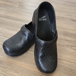 Dansko Black Embossed Clogs